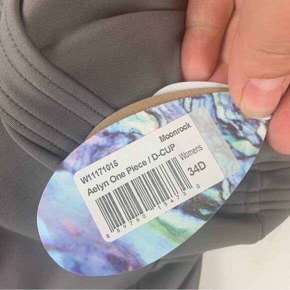 Prana women's small 34D gray new Aelyn One-Piece Swimsuit underwire athletic - Picture 4 of 13